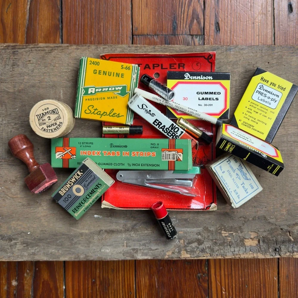 Vintage 16-piece variety office & art supply lot